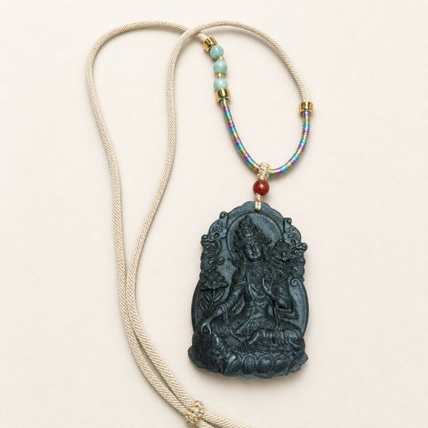 green-tara-inspired-carved-figure-cord Green Tara-Inspired Carved Figure Cord